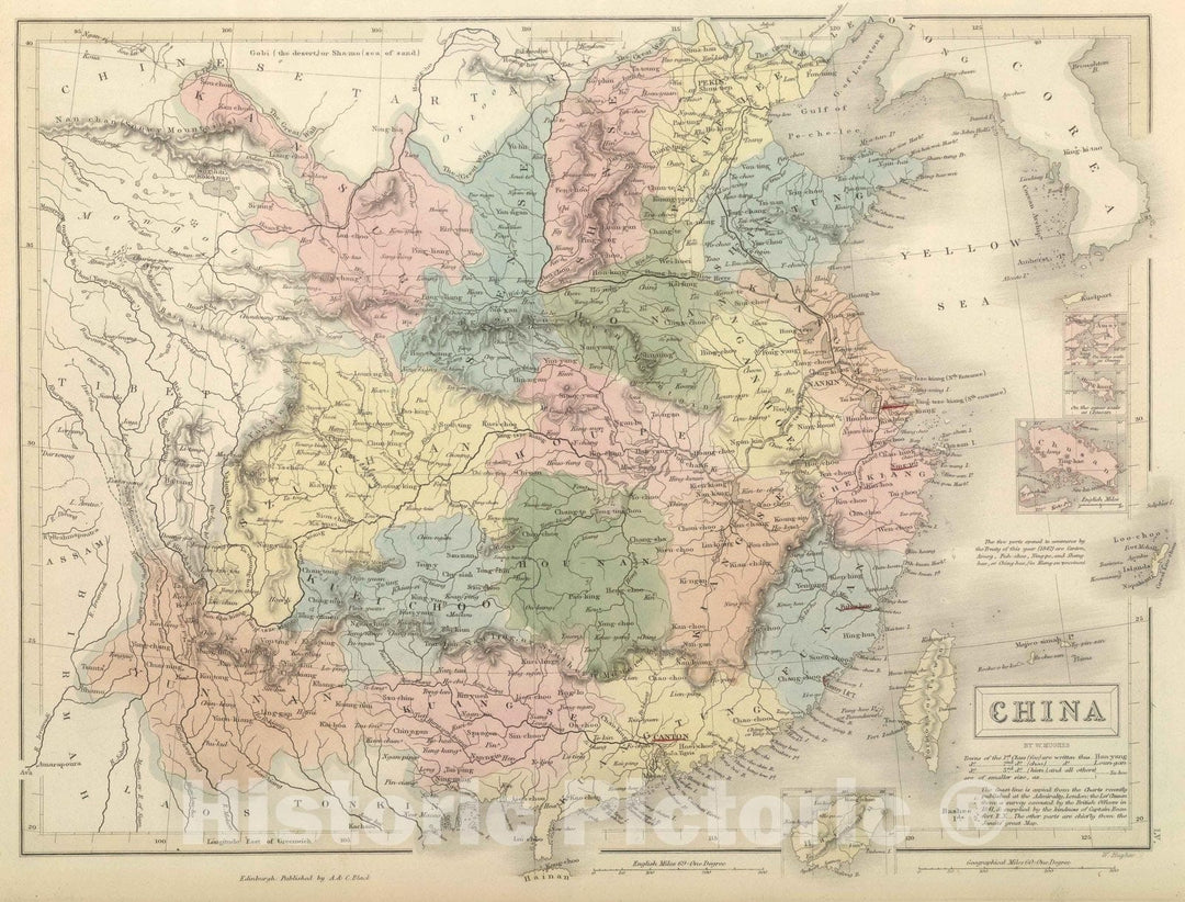 Historic Map : 1854 China : Vintage Wall Art