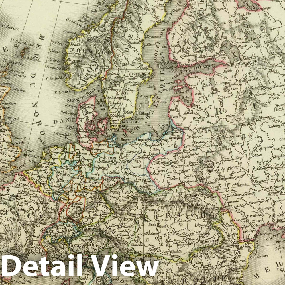 Historic Map : 1824 Carte Generale de Europe. - Vintage Wall Art