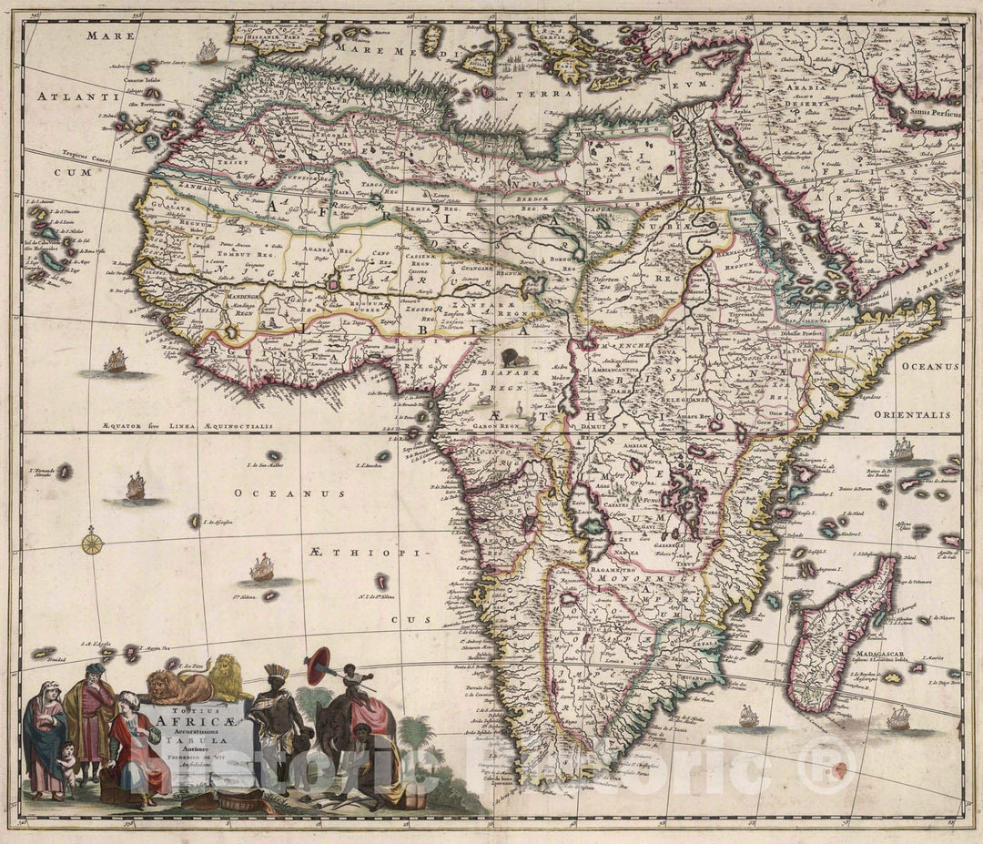 Historic Map : 1682 Totius Africae Accuratissima Tabula. - Vintage Wall Art