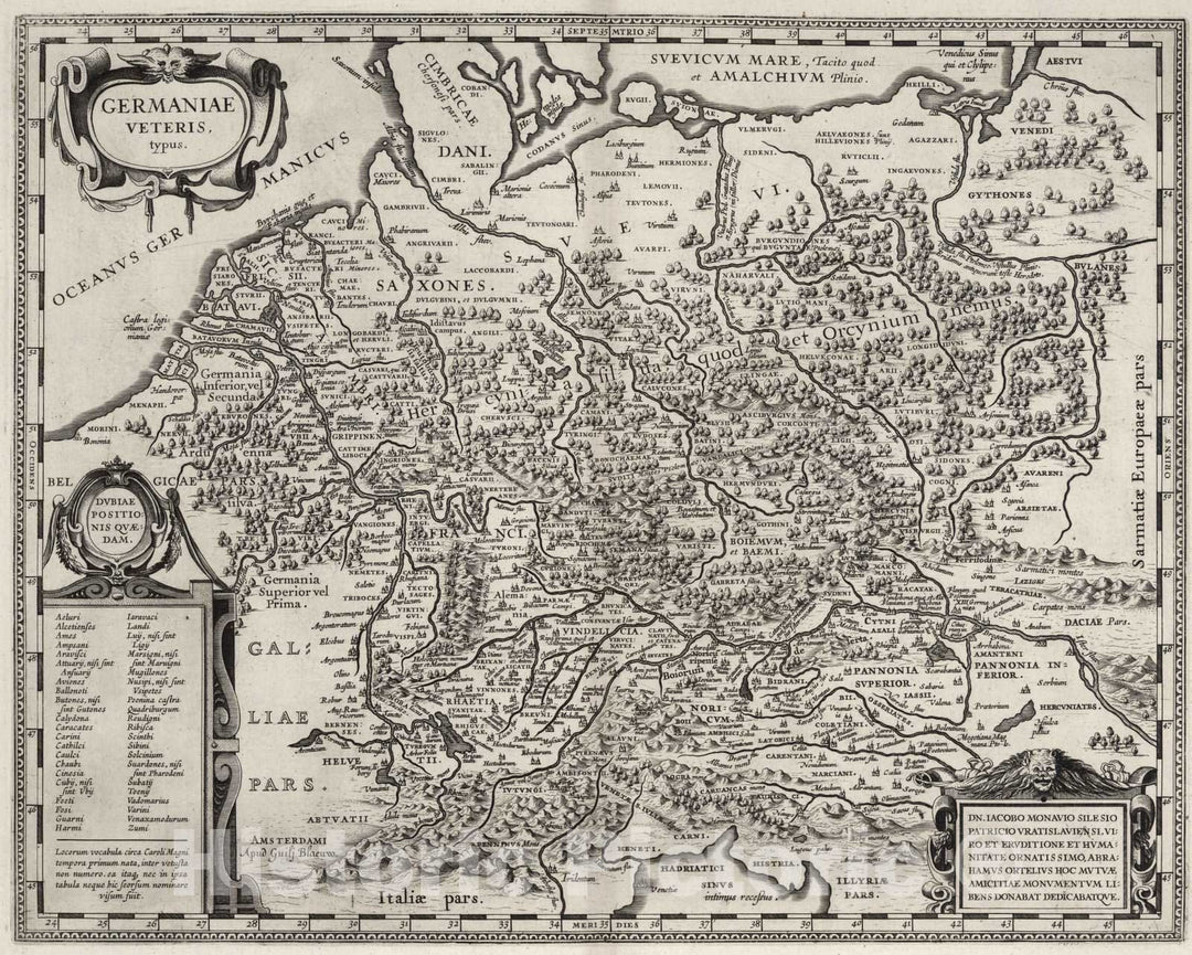 Historic Map : Germany, 1630 Germaniae Veteris Typus. , Vintage Wall Art