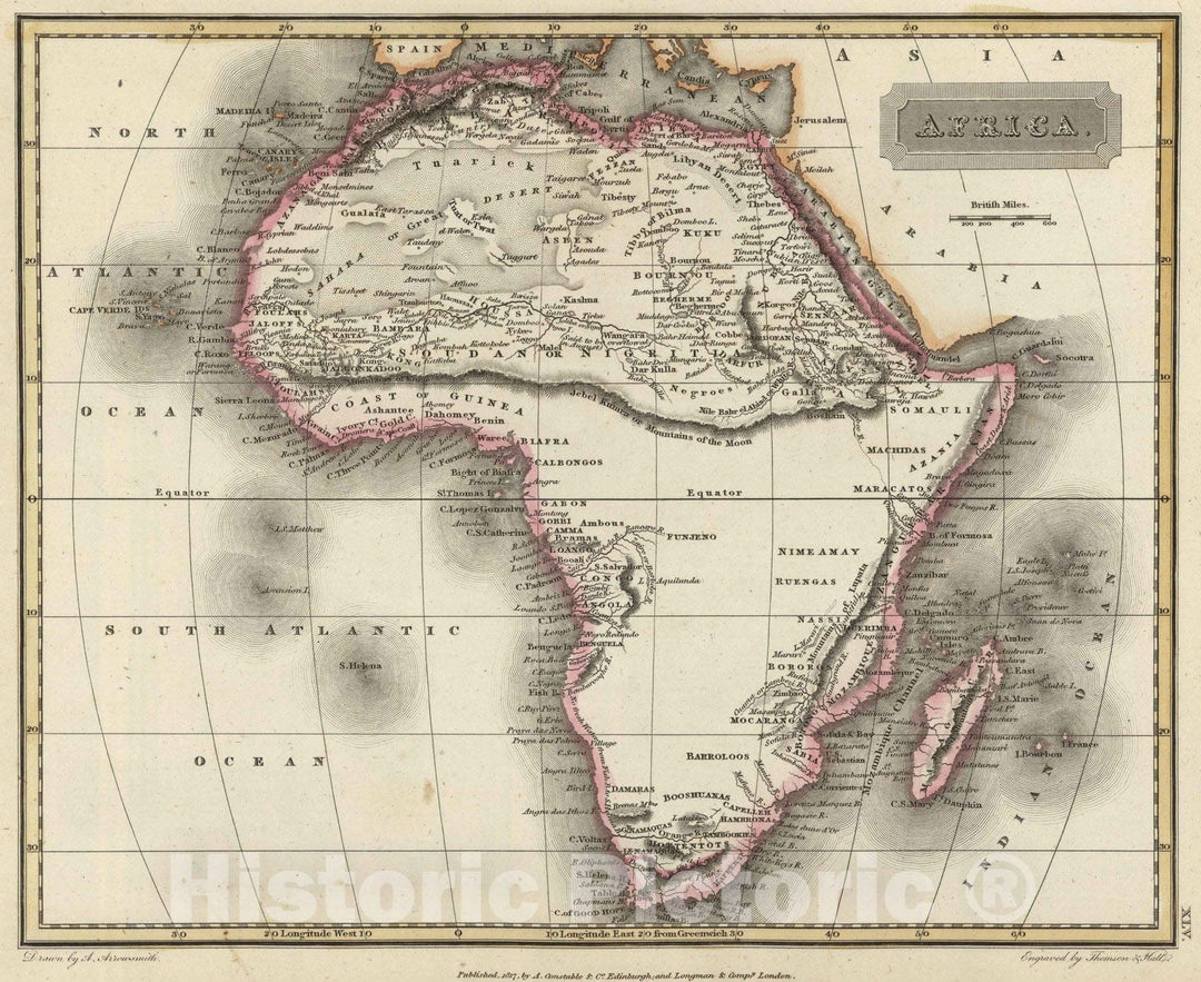 Historic Map : 1817 Africa - Vintage Wall Art