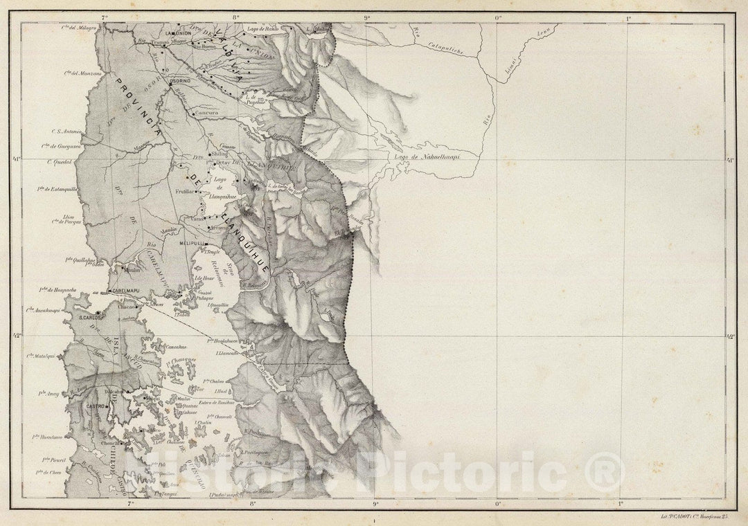 Historic Map : Chile, 1884 (Mapa de la Republica de Chile 8) , Vintage Wall Art