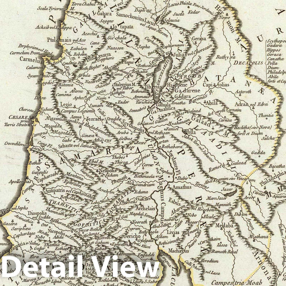 Historic Map : Israel; Jordan , Jerusalem, 1767 La Palestine. , Vintage Wall Art