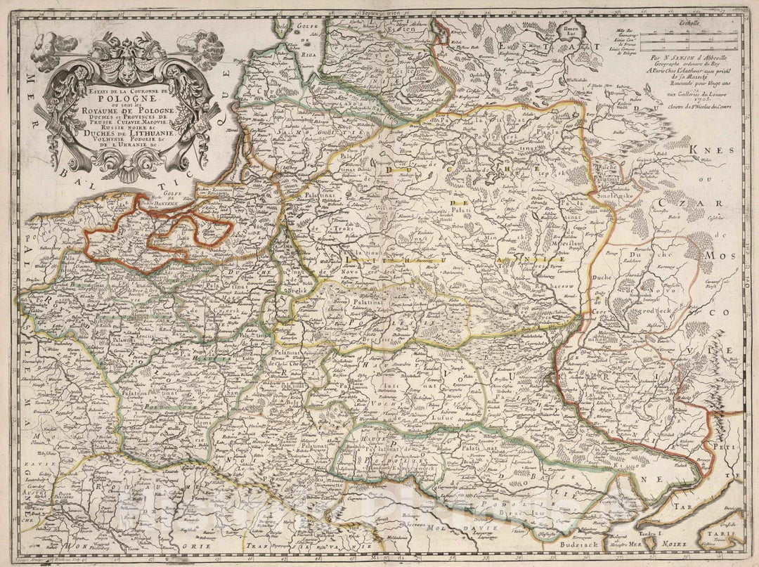 Historic Map : 1703 Poland, Lithuania, Belarus, Slovakia, Moldova, Hungary, Ukraine. - Vintage Wall Art