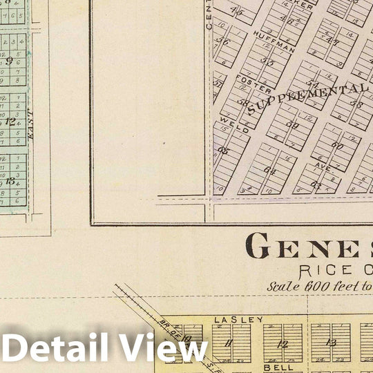 Historic Map : 1887 Geneseo, Alton, Little River, Kansas Centre. - Vintage Wall Art