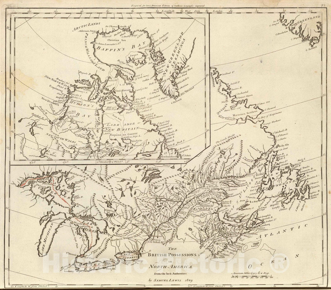 Historic Map : 1811 British Possessions in North America. - Vintage Wall Art