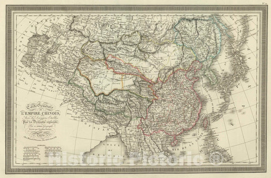 Historic Map : China; Tibet, 1826 Carte Generale de l'Empire Chinois. , Vintage Wall Art