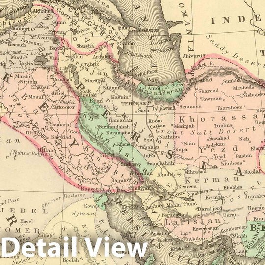 Historic Map : 1886 Persia, Arabia, Turkey, Afghanistan, Beloochistan. - Vintage Wall Art