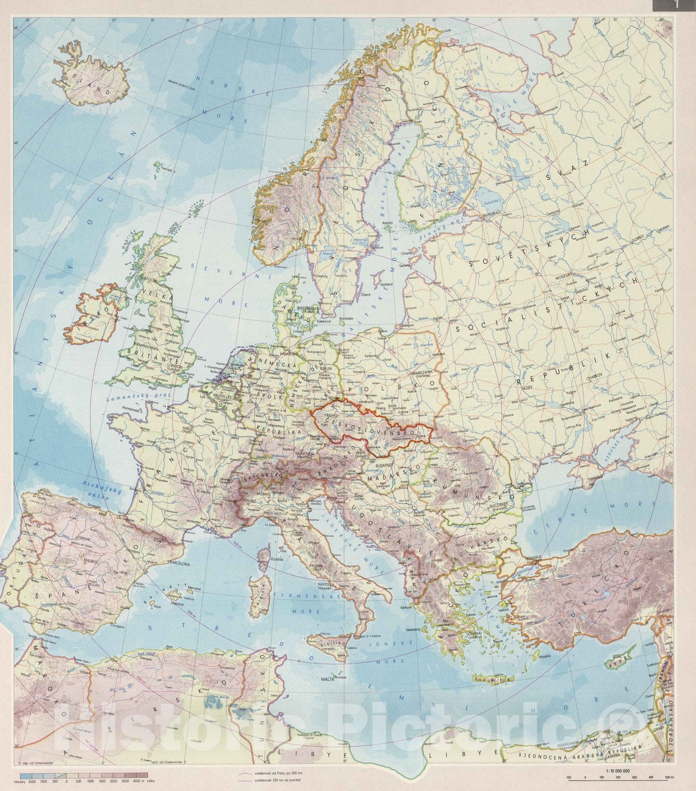 Historic Map : National Atlas - 1966 (Czechoslovakia in Europe). - Vintage Wall Art