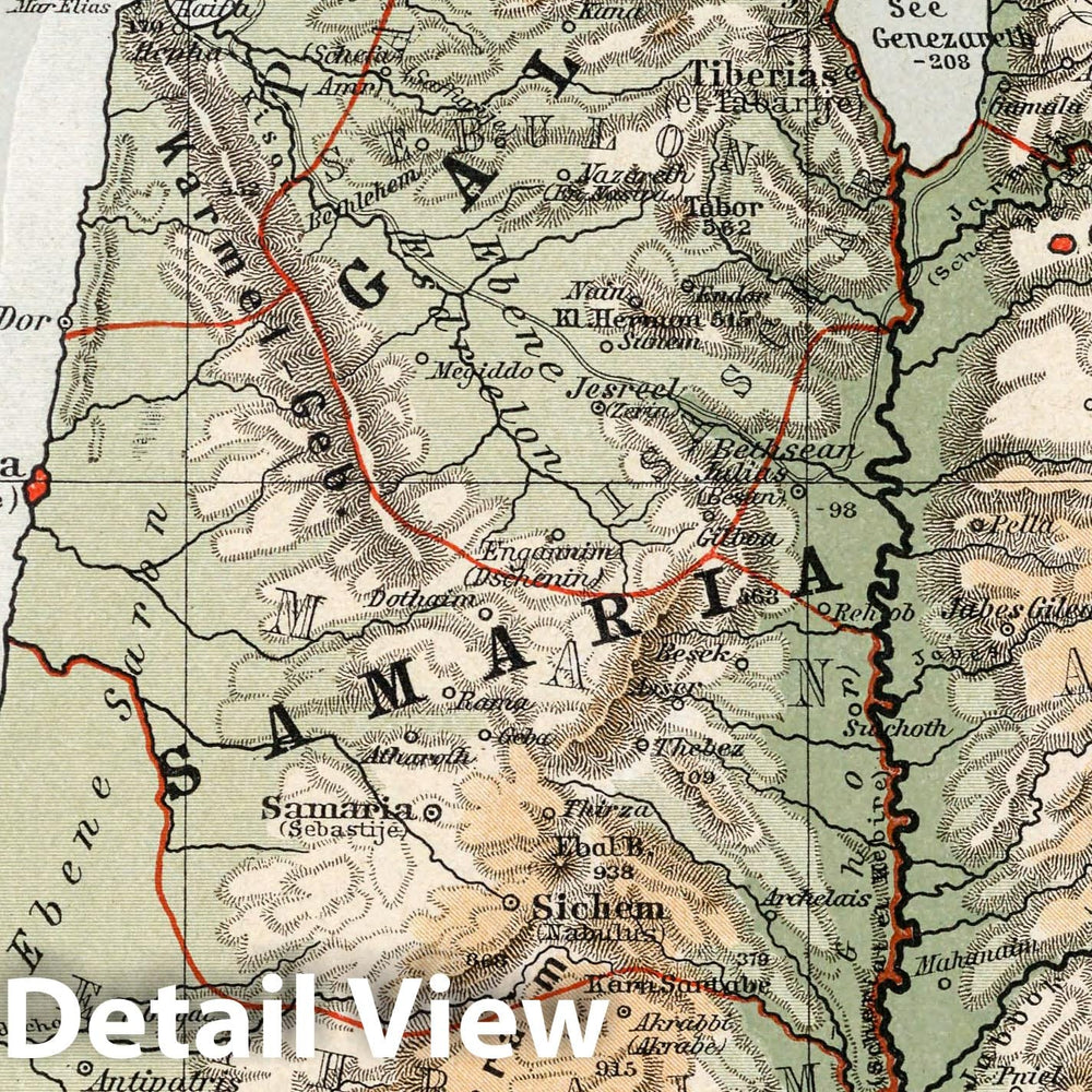 Historic Map : Palestine, 1896 Palastina , Vintage Wall Art