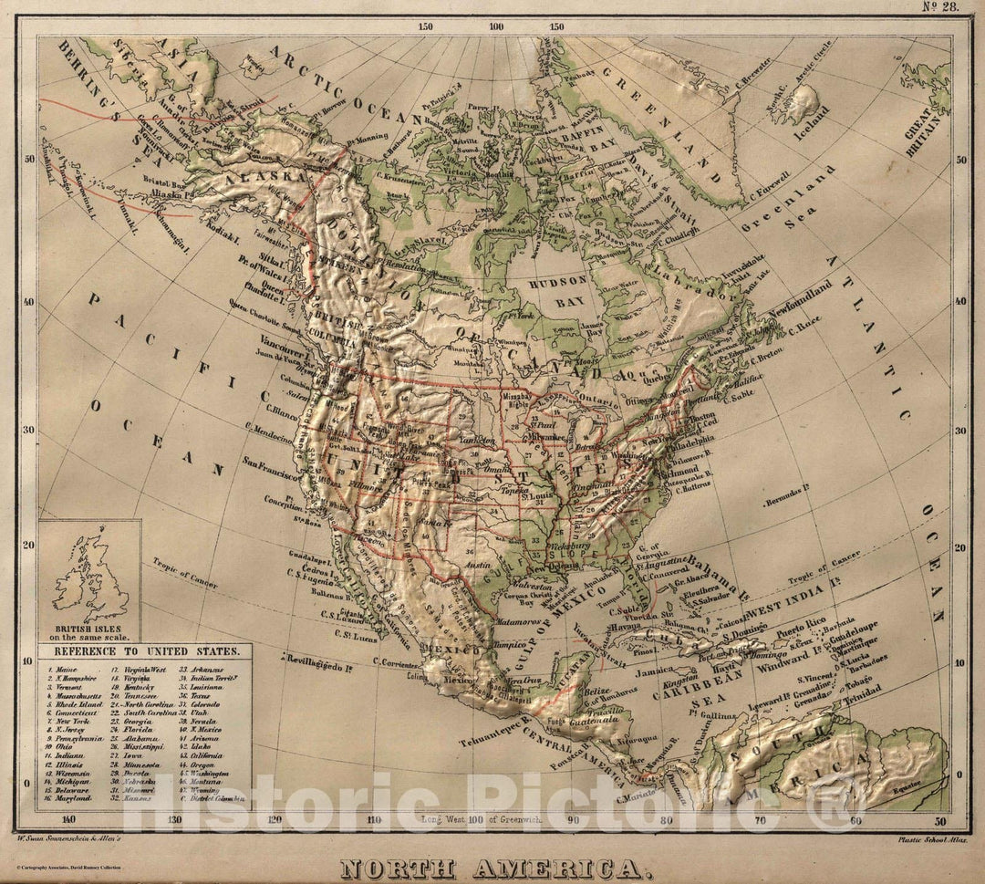 Historic Map : 1880 North America. v1 - Vintage Wall Art