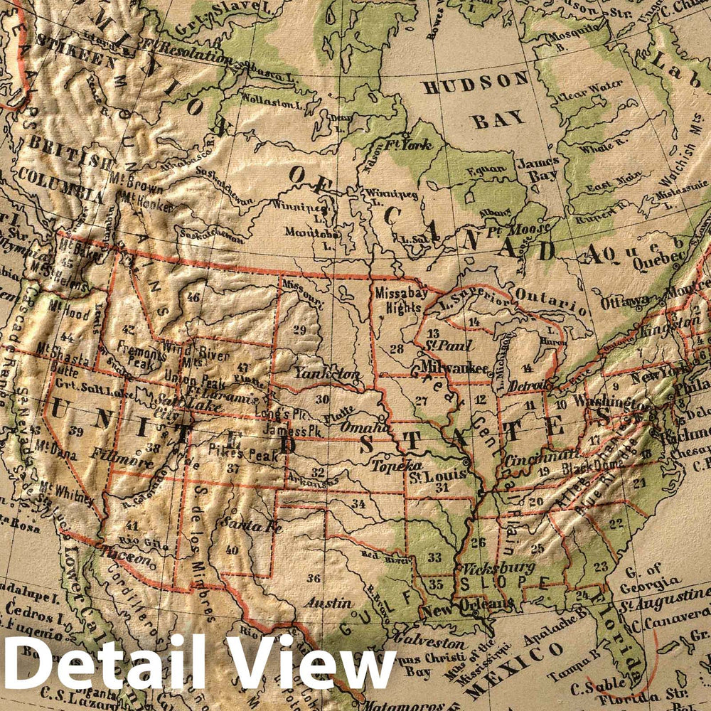 Historic Map : 1880 North America. v1 - Vintage Wall Art