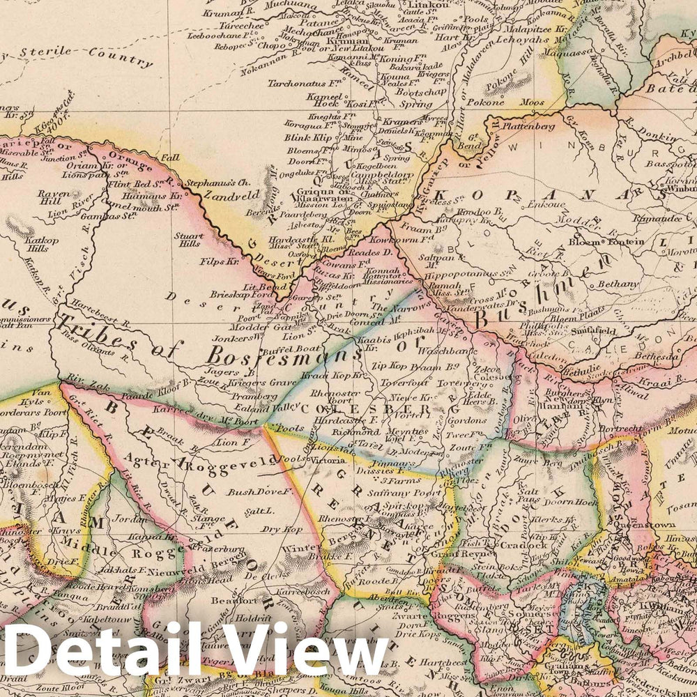 Historic Map : 1864 South Africa - Vintage Wall Art