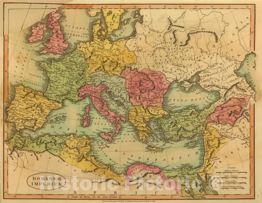 Historic Map : Rome, Eastern Hemisphere 1811 Romanum Imperium. , Vintage Wall Art