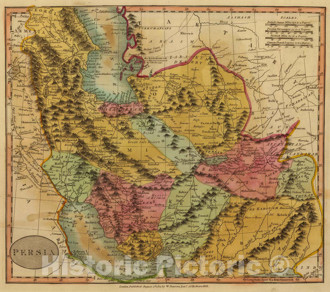 Historic Map : 1811 Persia. v1 - Vintage Wall Art