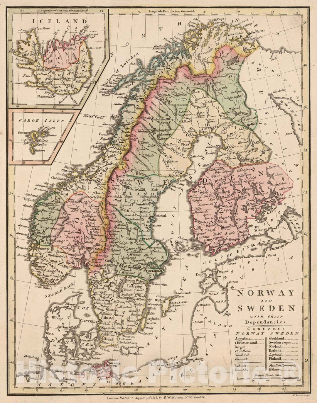 Historic Map : 1808 Norway and Sweden with their Dependencies. - Vintage Wall Art