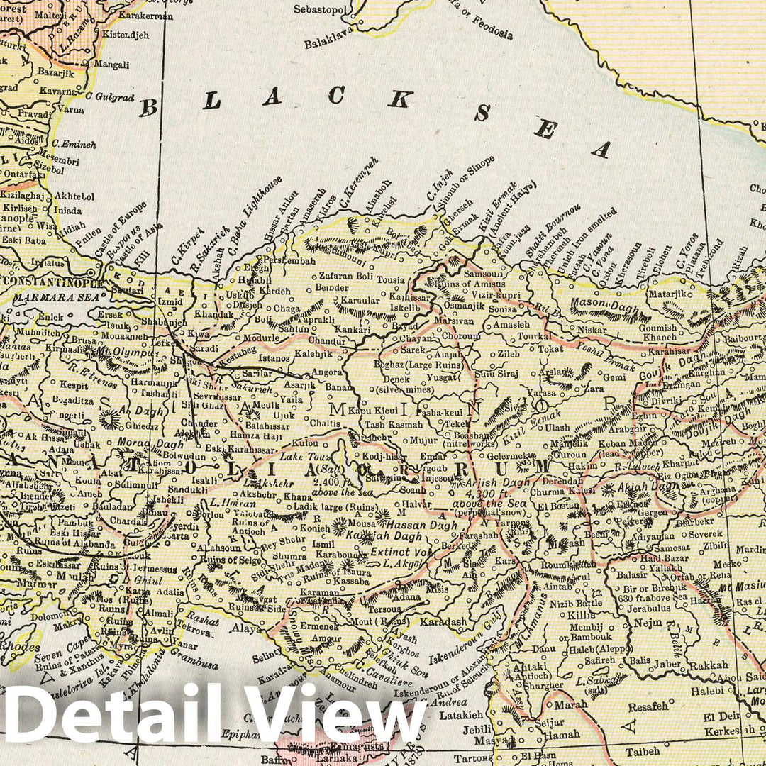 Historic Map : 1901 Turkish Empire in Europe and Asia, Greece, Romania, et - Vintage Wall Art