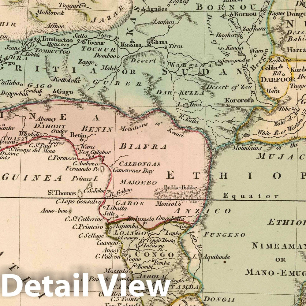 Historic Map : 1800 Africa including the Mediterranean, Reduced from the Four Sheet Map. v1 - Vintage Wall Art