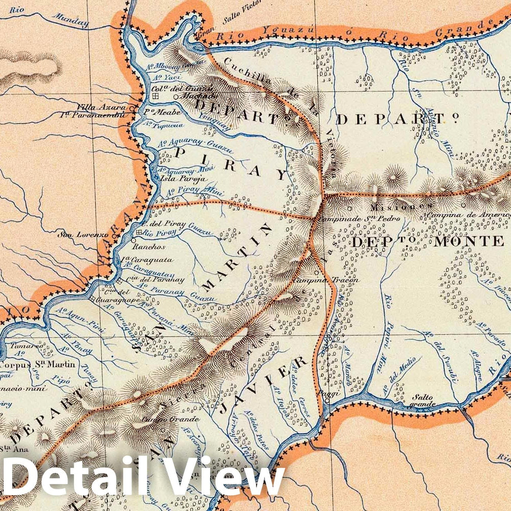 Historic Map : Argentina, Misiones (Argentina) 1888 Gobernacion de Misiones. , Vintage Wall Art