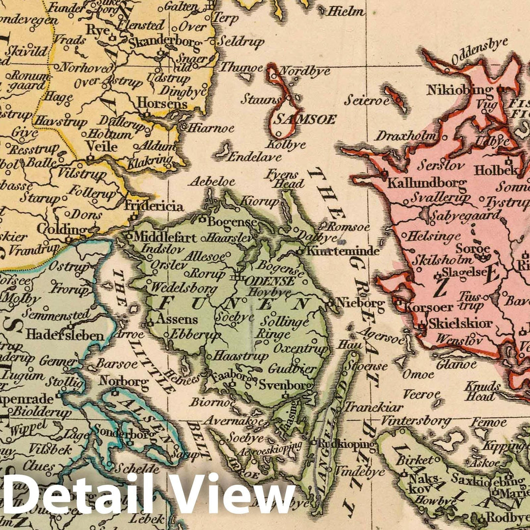 Historic Map : 1808 Denmark including its German Dominions (inset) Bornholm. - Vintage Wall Art