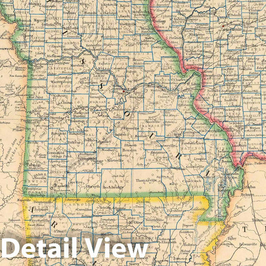 Historic Map : National Atlas - 1857 States Of Illinois, Missouri, And Arkansas. - Vintage Wall Art