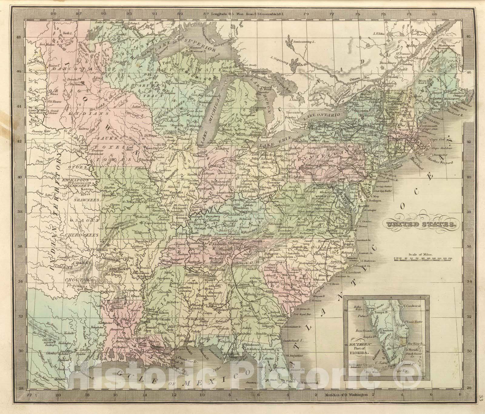 Historic Map : 1848 United States. v6 - Vintage Wall Art