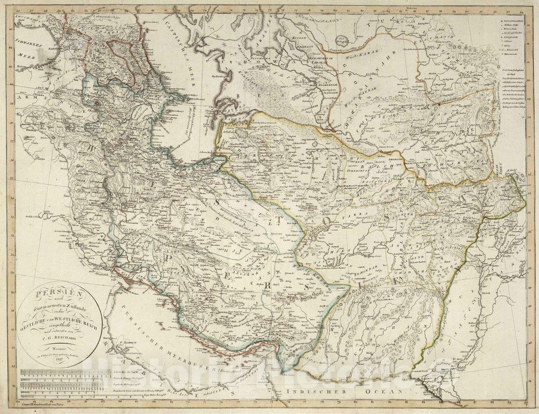 Historic Map : Iran, 1817 XLIII. Persia. , Vintage Wall Art