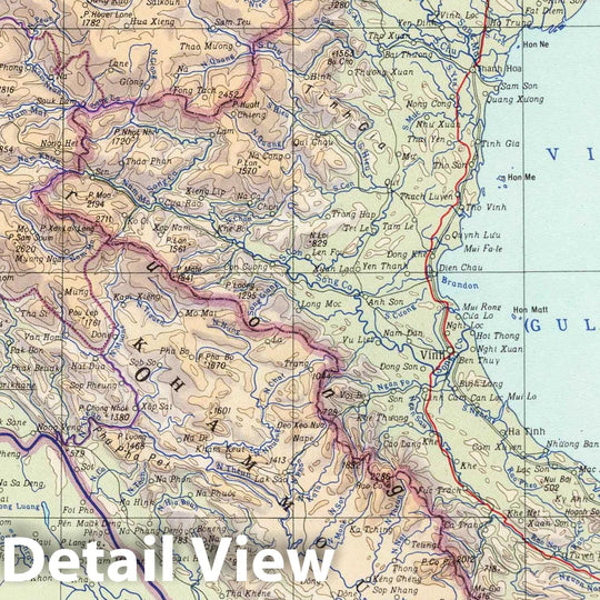 Historic Map : 1967 133. Democratic Republic of Vietnam (North Vietnam). The World Atlas. - Vintage Wall Art