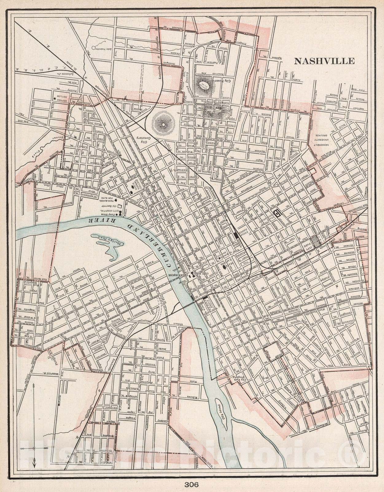 Historic Map : 1901 Nashville - Vintage Wall Art