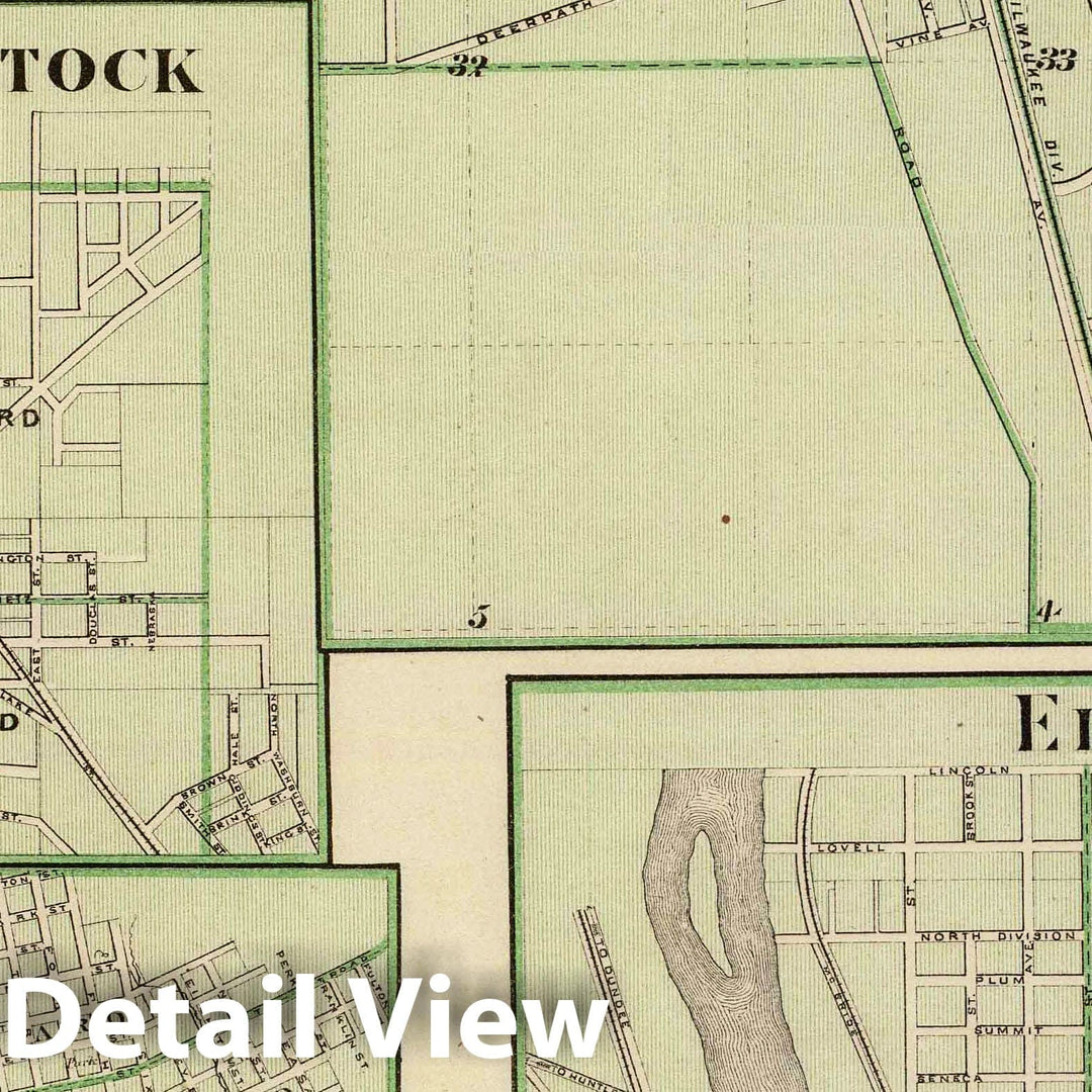 Historic Map : 1876 Lake Forest, Elgin, Waukegan, Woodstock, St. Charles and Geneva. - Vintage Wall Art