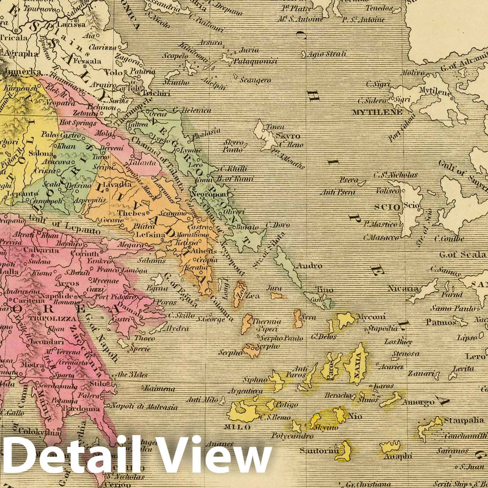 Historic Map : 1845 Greece - Vintage Wall Art