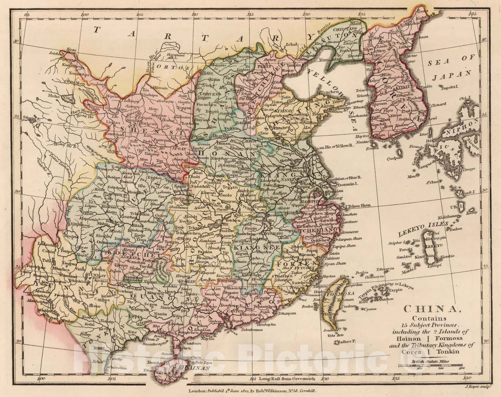 Historic Map : 1801 China. v1 - Vintage Wall Art