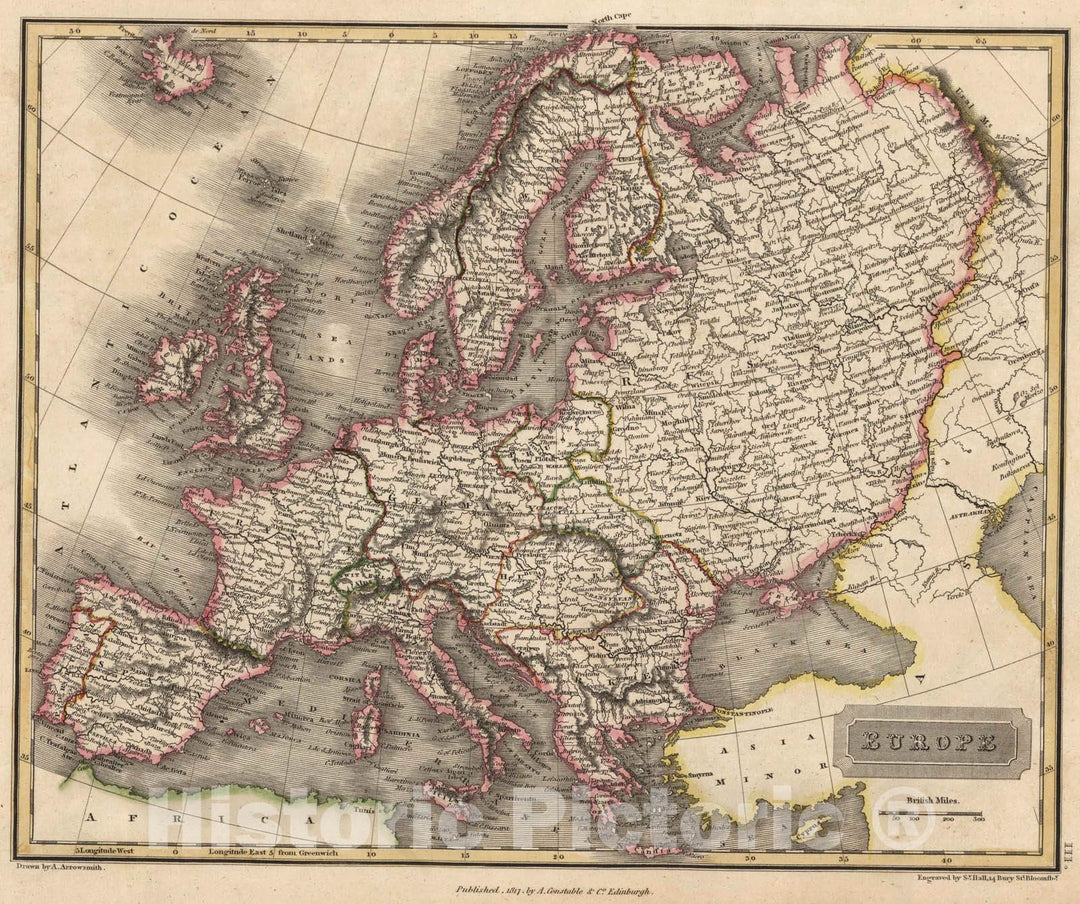 Historic Map : 1817 Europe - Vintage Wall Art