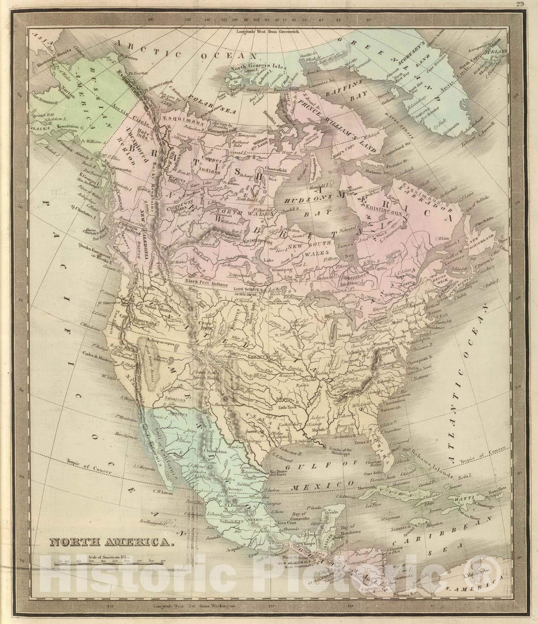 Historic Map : 1848 North America. v2 - Vintage Wall Art