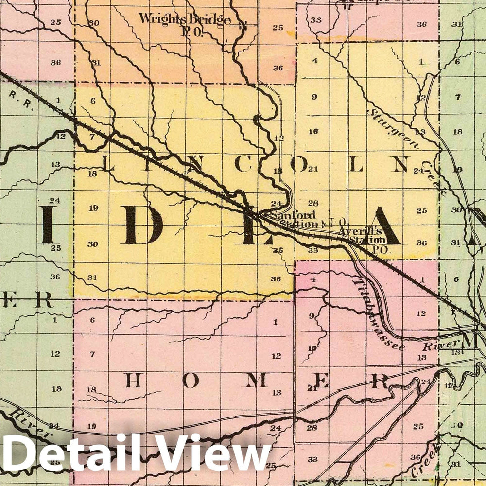 Historic Map : 1873 (Map of Midland County, Michigan) - Vintage Wall Art