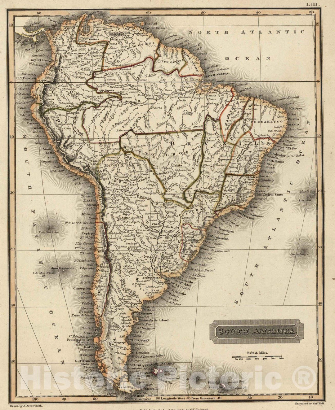 Historic Map : 1817 South America : Vintage Wall Art