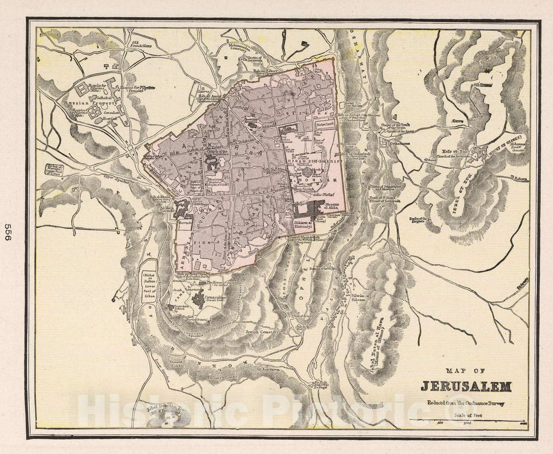 Historic Map : 1901 Map of Jerusalem - Vintage Wall Art