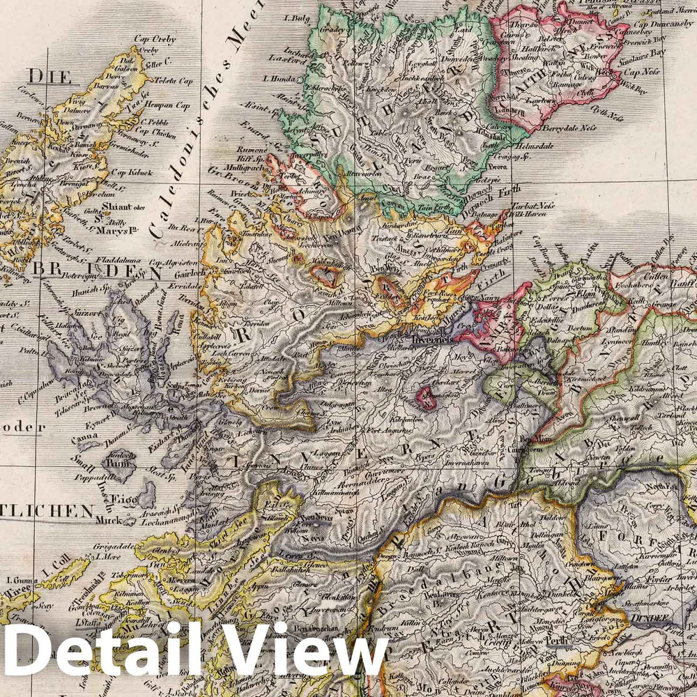 Historic Map : 1837 Scotland. - Vintage Wall Art