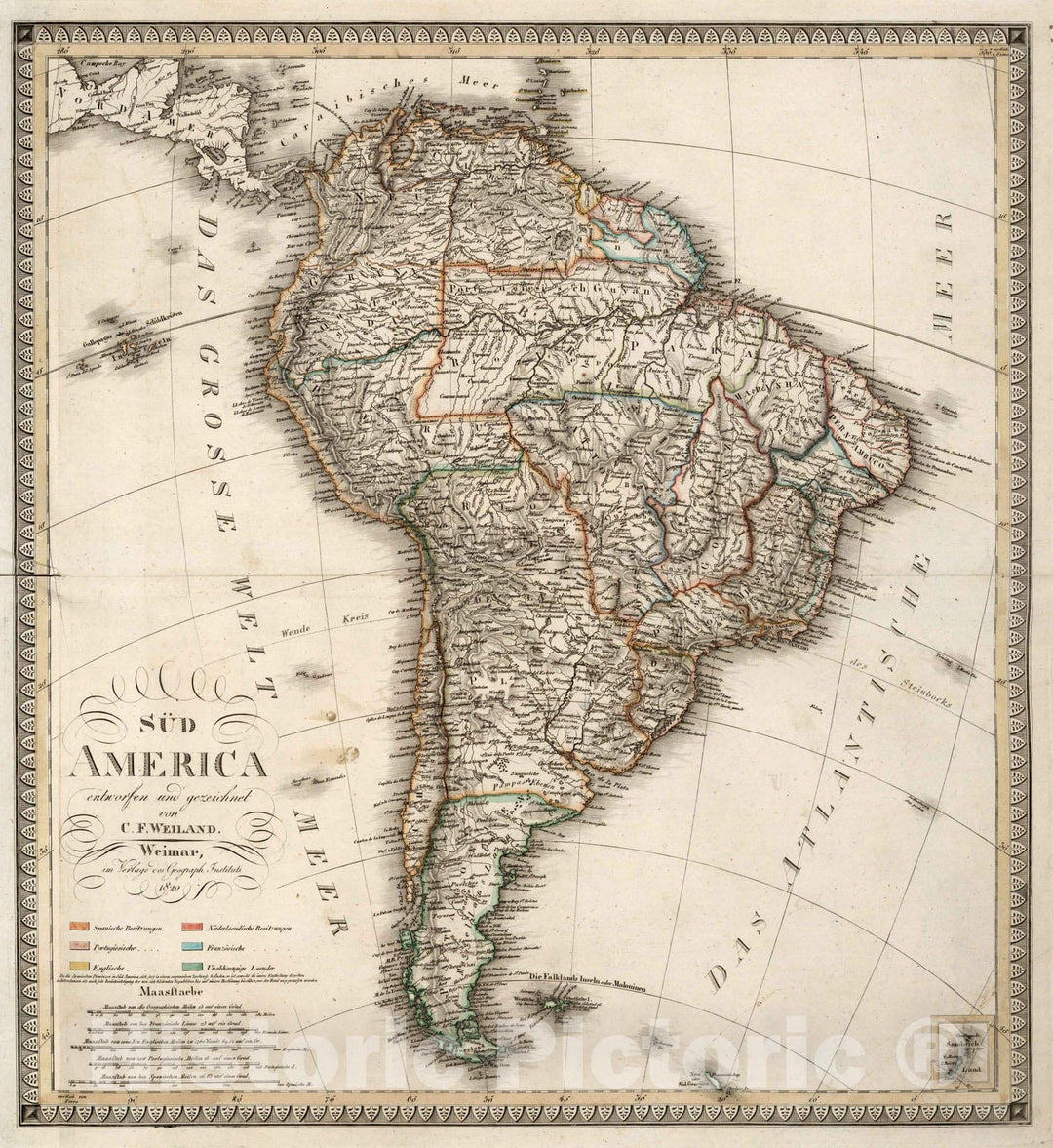 Historic Map : 1820 LIX. South America. - Vintage Wall Art