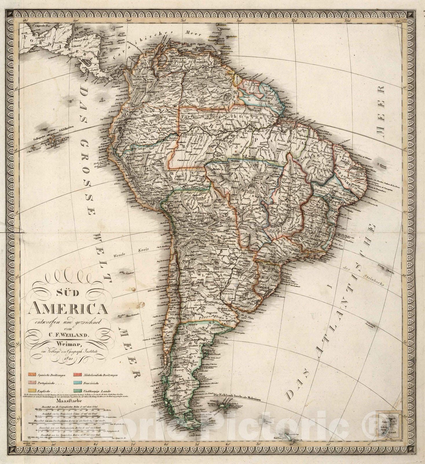 Historic Map : 1820 LIX. South America. - Vintage Wall Art