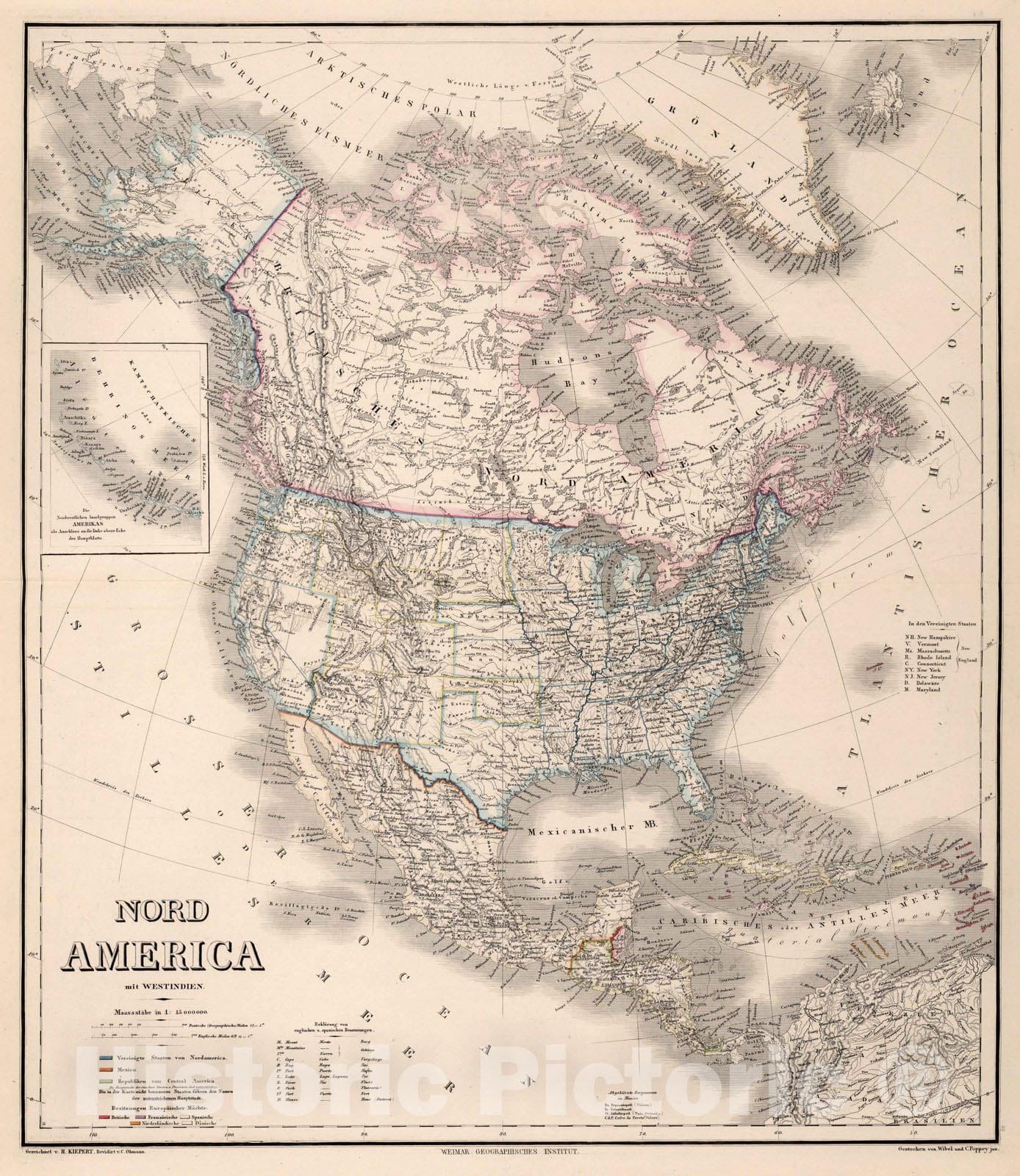 Historic Map : 1879 North America. West Indies. - Vintage Wall Art