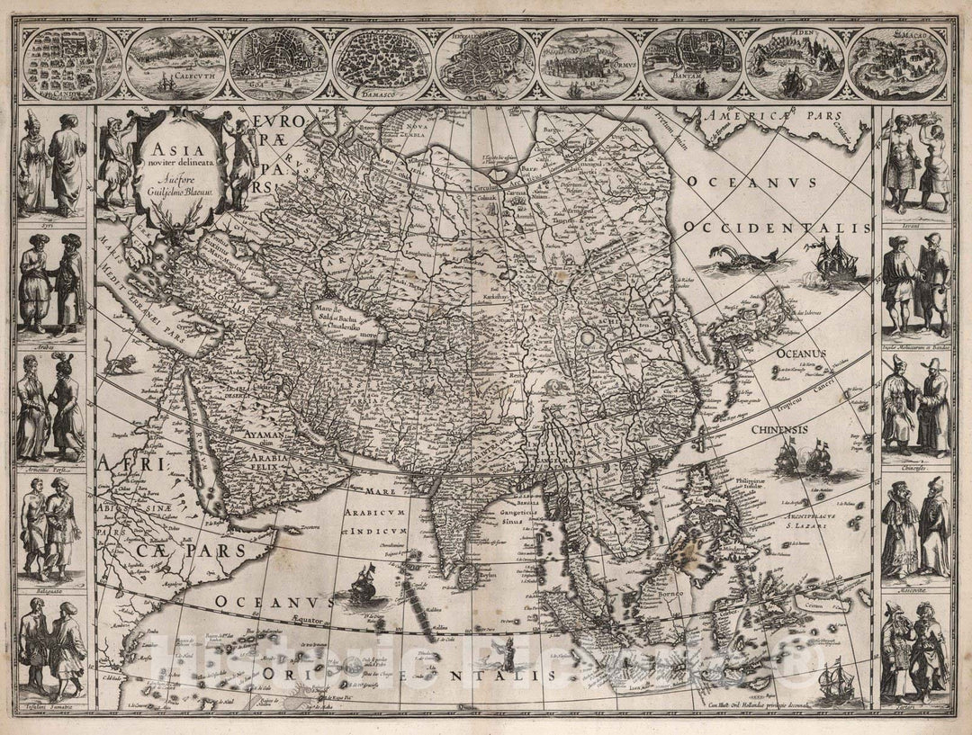 Historic Map : 1630 Asia noviter delineata. - Vintage Wall Art