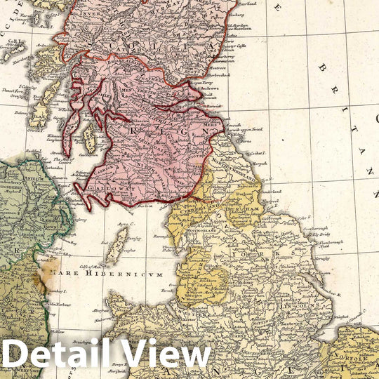 Historic Map - Kingdom of Great Britain and Ireland/Regnorum Magnae Britanniae et Hiberniae, 1749 School Atlas - Vintage Wall Art