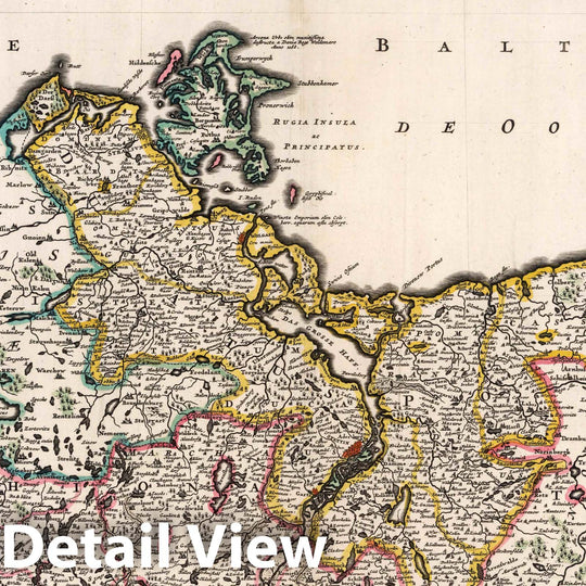 Historic Map : Pommerania (Germany and Poland) 1682 Marchionatus Brandenburgi et Ducatus Pomeraniae Tabula. , Vintage Wall Art