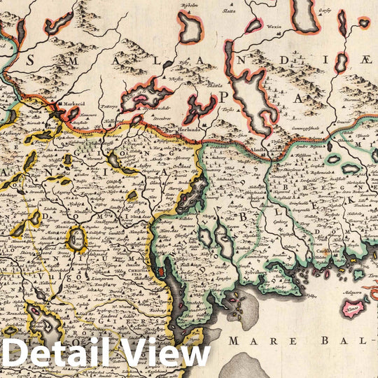 Historic Map : Sweden, 1682 Accurata Scaniae, Blekingiae et Hallandiae. , Vintage Wall Art