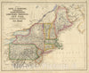 Historic Map : 1857 States Of Maine, New Hampshire, Vermont, Massachusetts, Rhode Island, Connecticut, New York, Pennsylvania, And New Jersey. - Vintage Wall Art