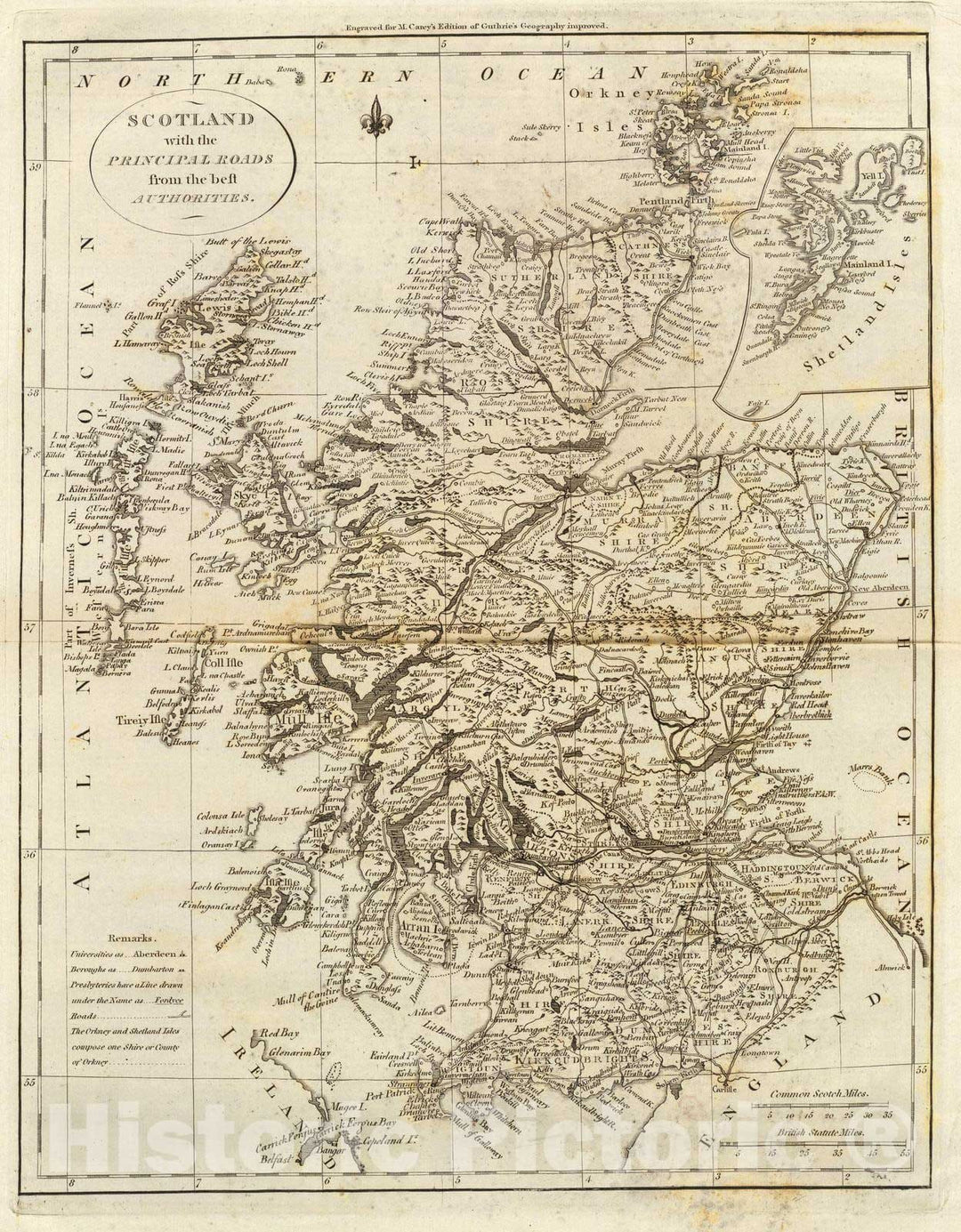 Historic Map : 1796 Scotland. - Vintage Wall Art