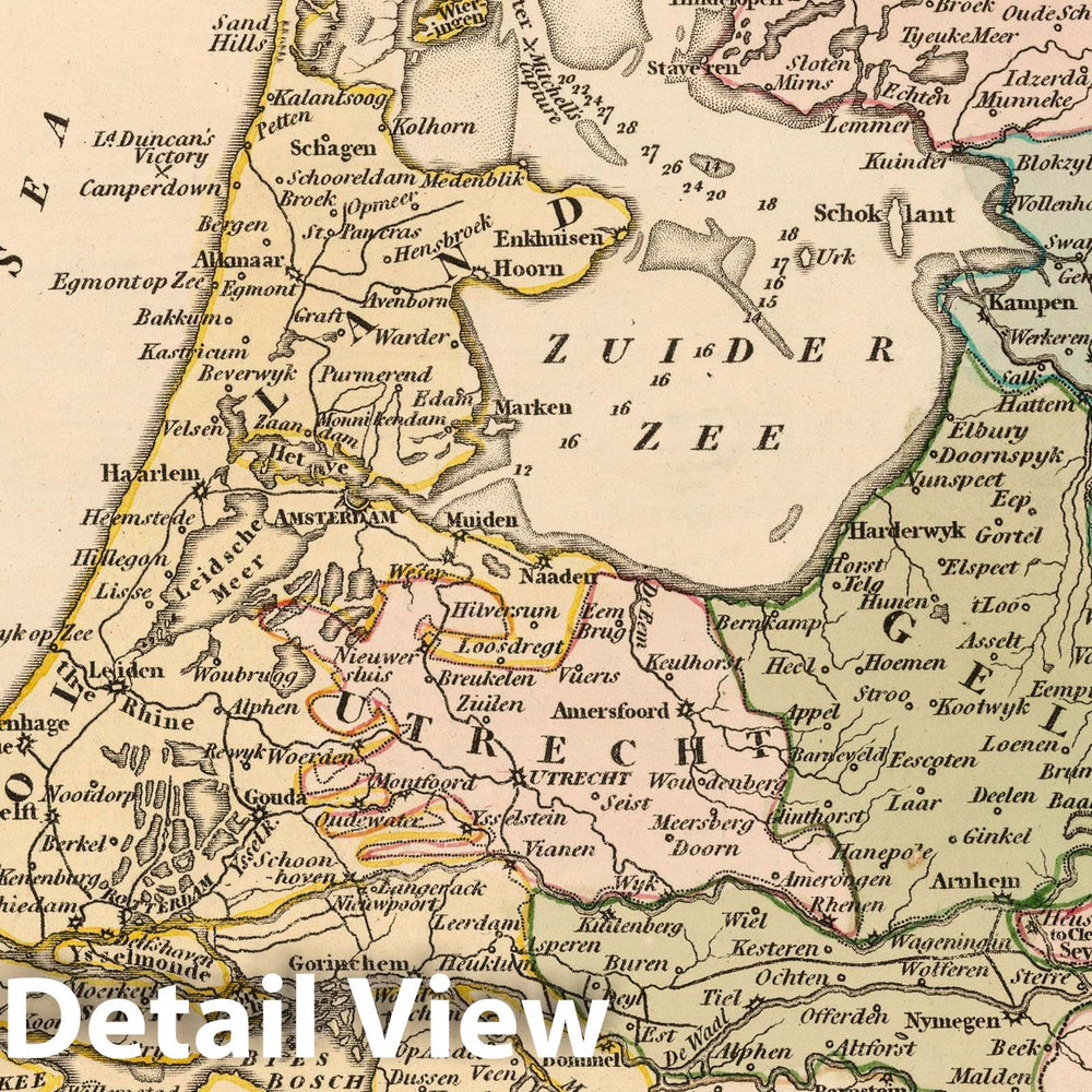 Historic Wall Map : 1799 The Seven United Provinces with their Dependencies (Netherlands). - Vintage Wall Art