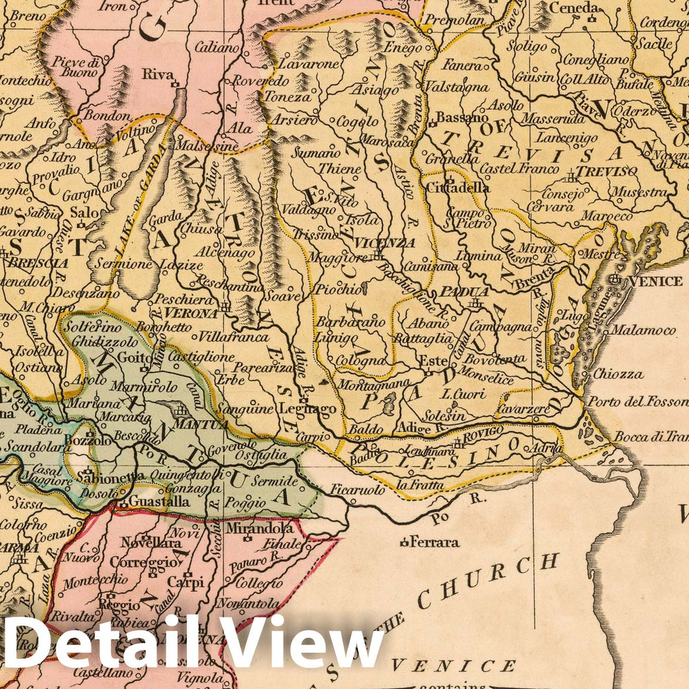 Historic Map : 1808 The North East Part of Italy Comprising the Estates of Venice. - Vintage Wall Art