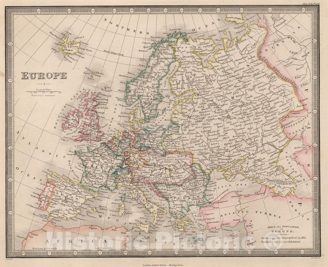 Historic Map : 1864 Europe v3 - Vintage Wall Art